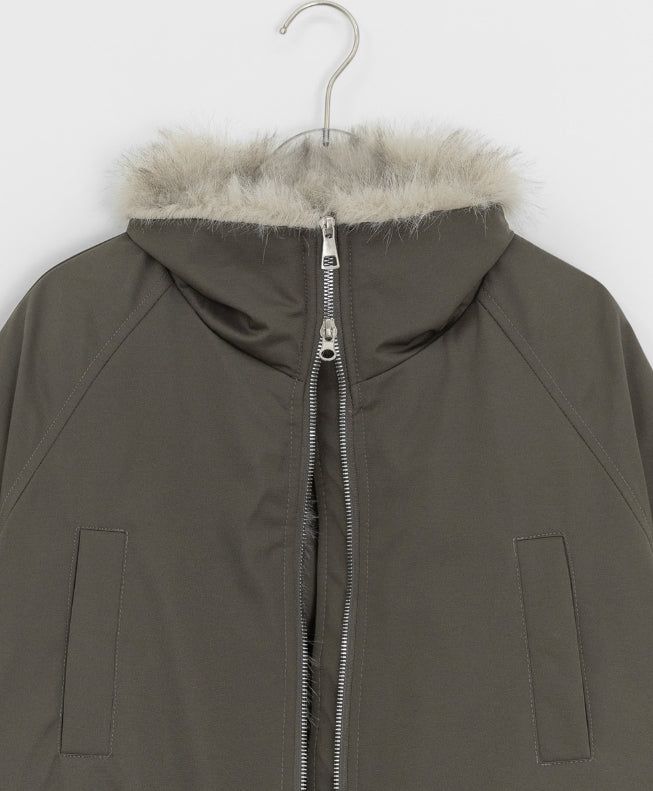 Viewpass High Neck Fur Bomber Jacket