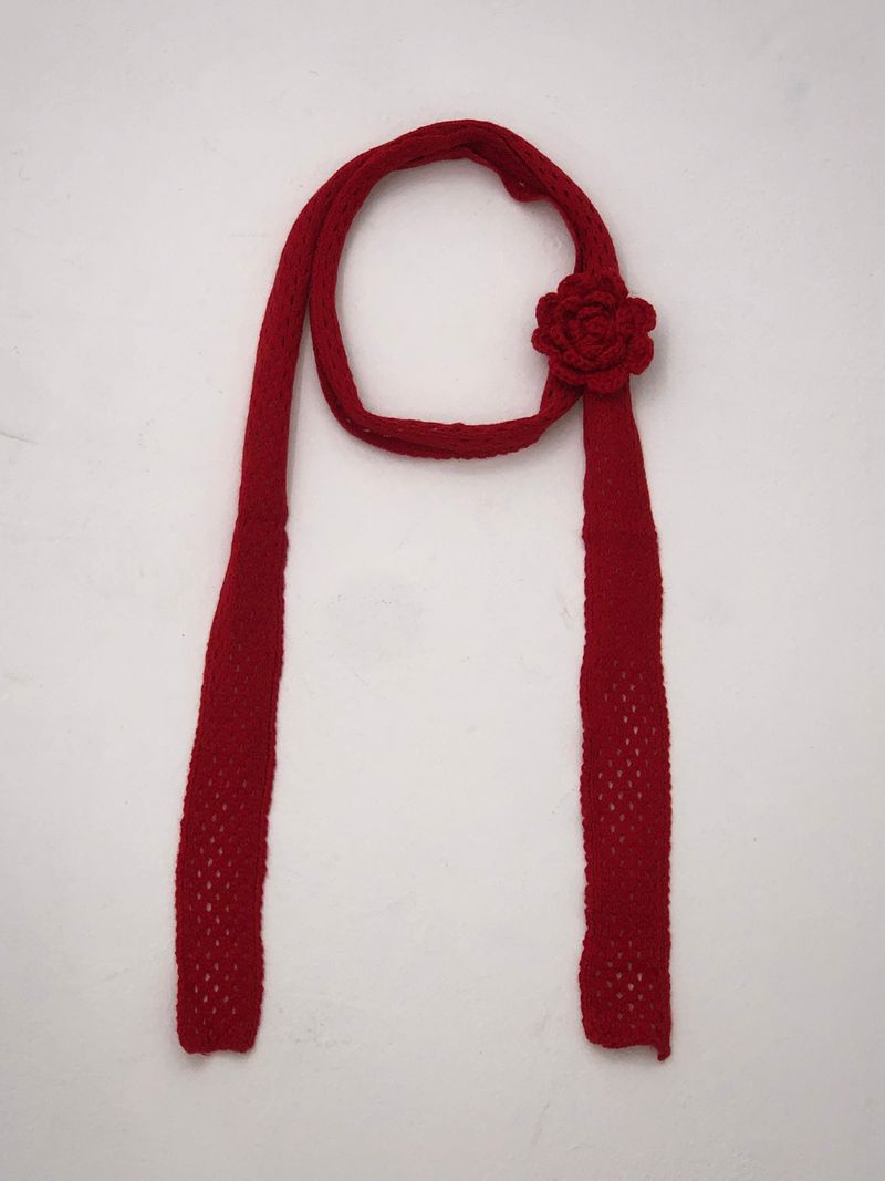 onthenextpage（オンザネクストページ）の「Red Rose pin + knit scarf（Fashion Accessories）」