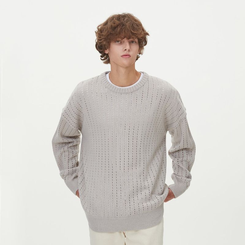PUNCHING ROUND KNIT_GRAY