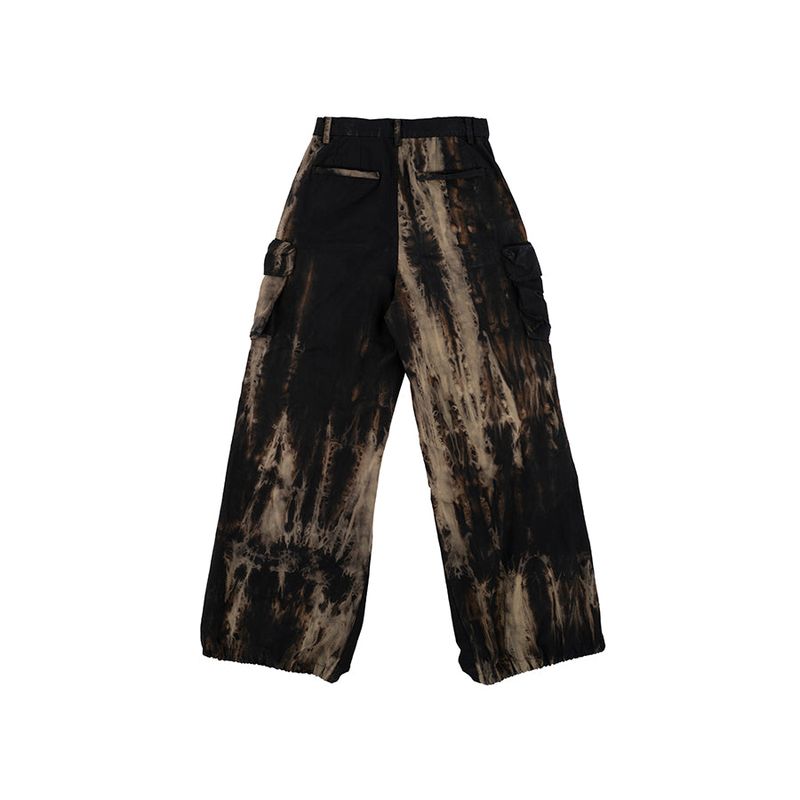 Tie Dye Wide Jogger Pants (BLACK)