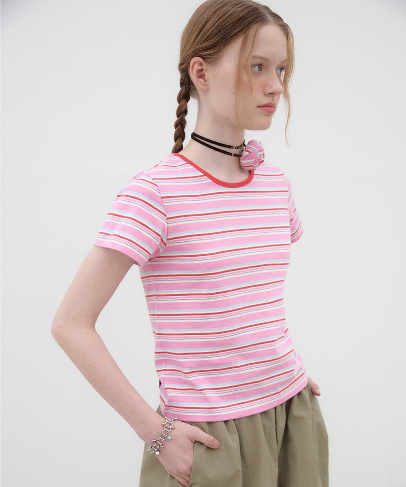Multi Striped T-shirt - Pink