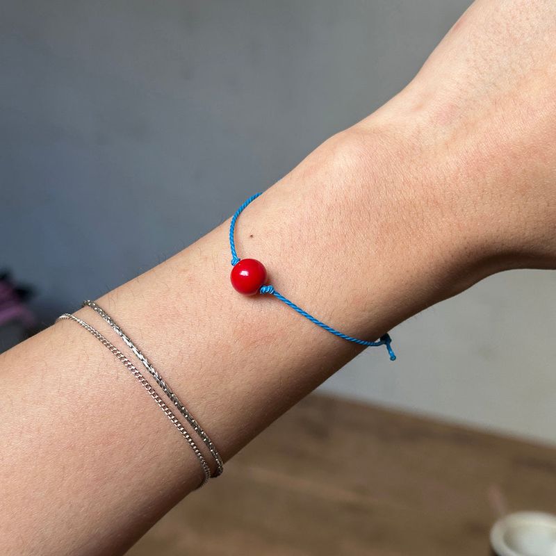 RED BALL ROPE BRACELET