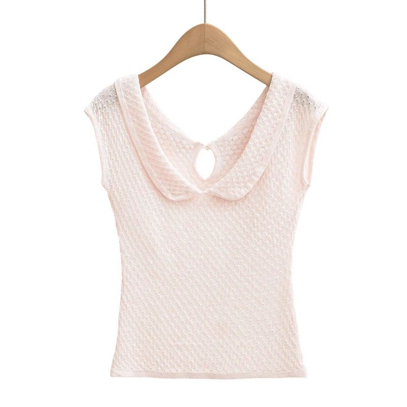 Luelle Eyelet Collar Knit