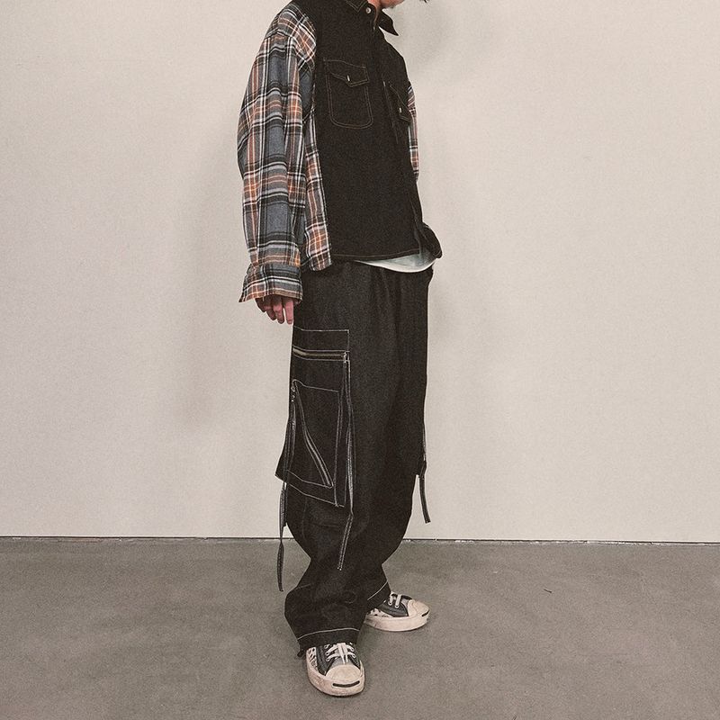 check block cotton shirt_black