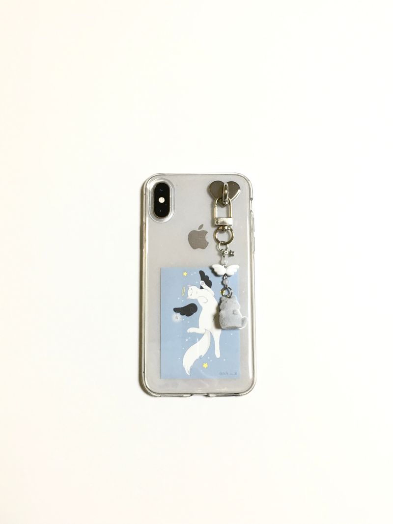 Angel cat keyring