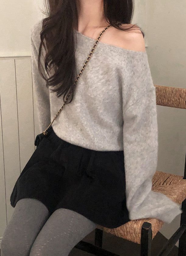 MN Daily Wool Off Shoulder Knit (4color)