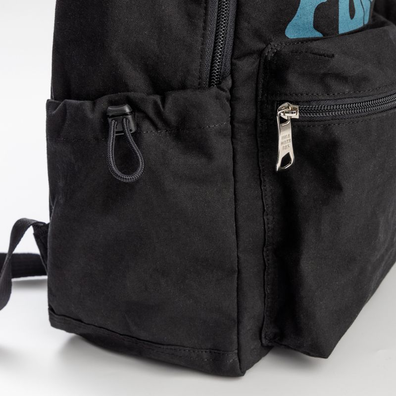 Printed Twill Pocket Backpack (Black)