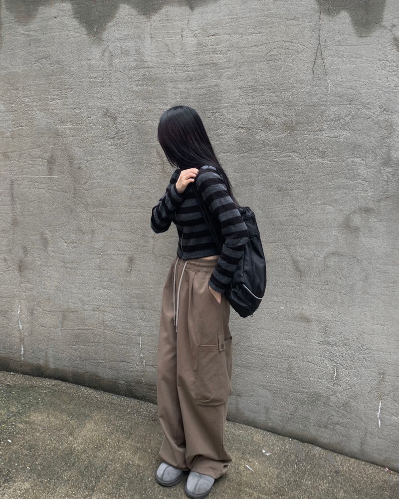 (Unisex) Snap cargo pants