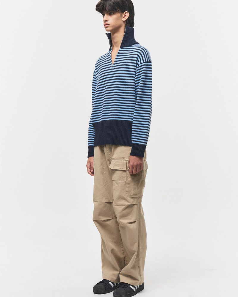 Bluesf semi-wide washed cargo pants