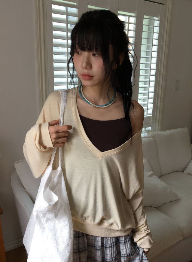 Tecto Summer V-Neck Loose-Fit Knit