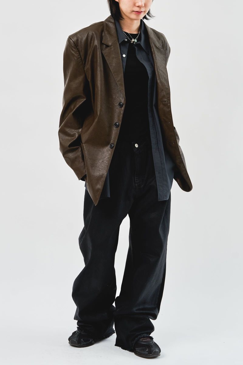 Over Single Leather Jacket (3color)