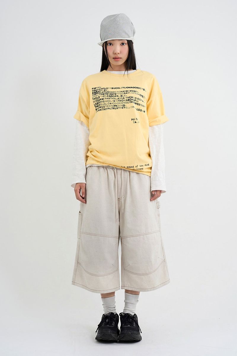 Washed Volume Carpenter Bermuda Pants