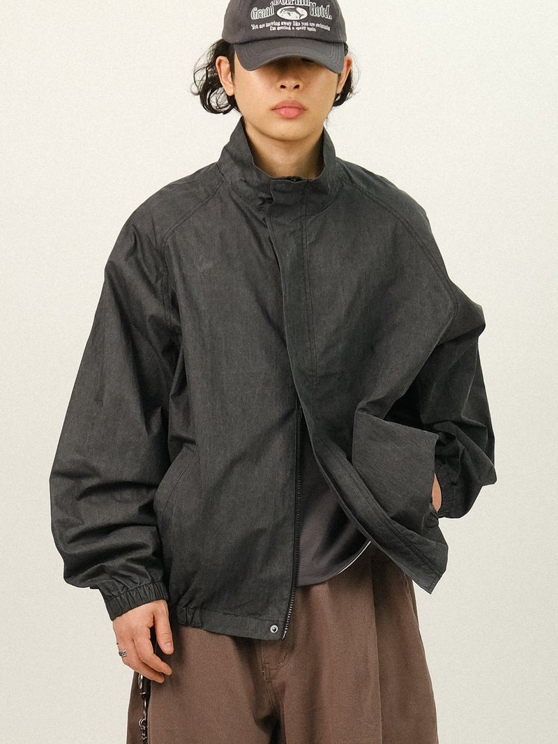 TH Washed CN Crop High-neck Jacket