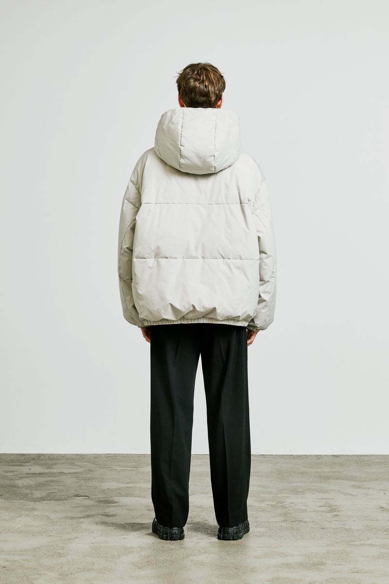 essential oversize duckdown peded parka grey