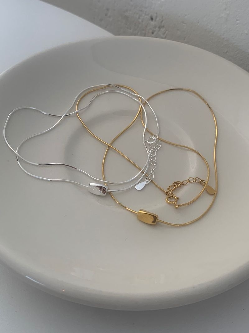  (silver925) シルキービーンネックレス *gold