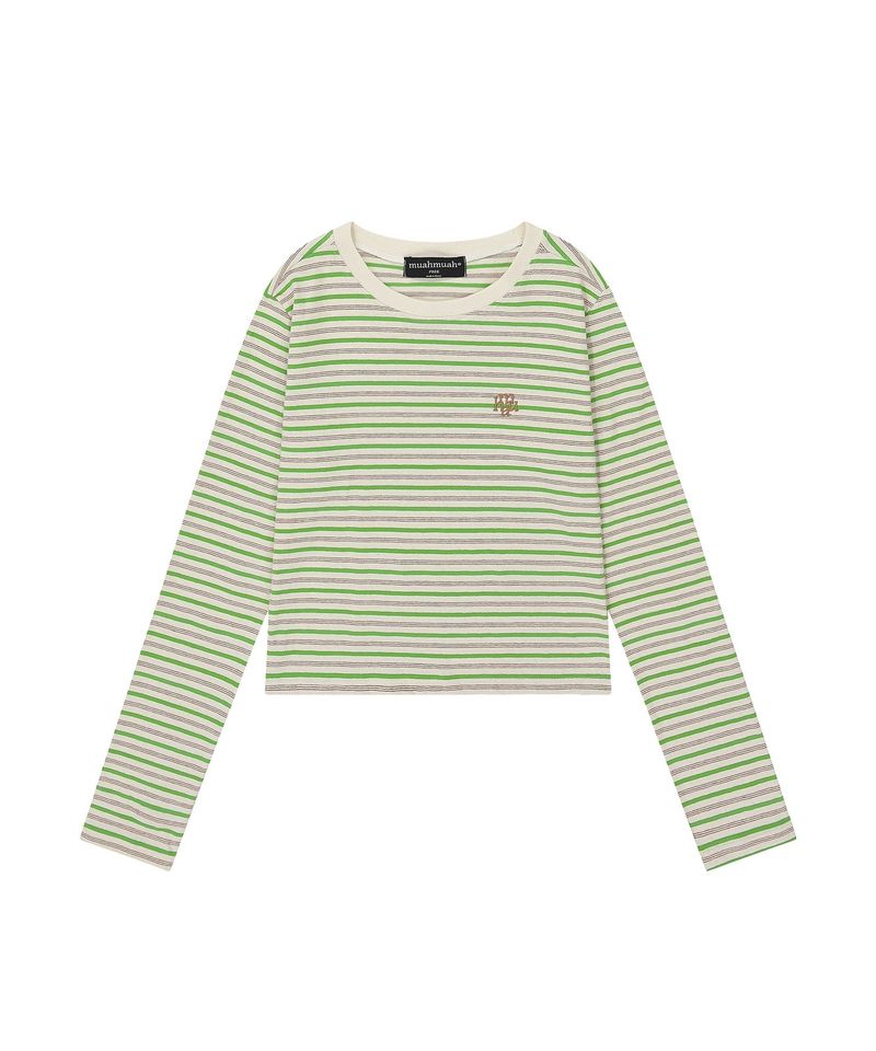 LOGO STRIPE CROP LONG SLEEVE