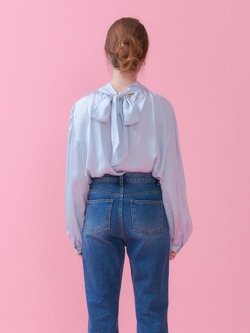 BACK TIE BLOUSE_SKY BLUE