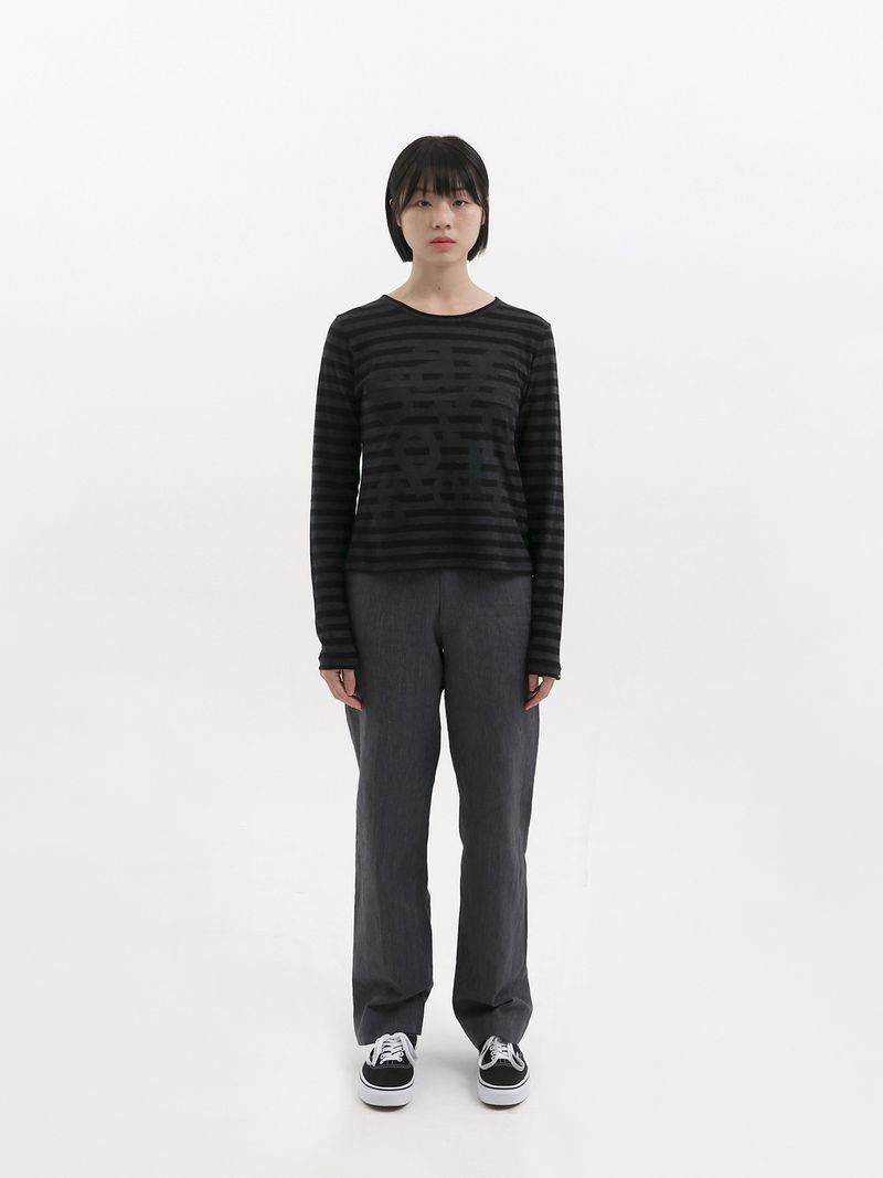 1/2 TICKETING STRIPE BORDER TEE (BLACK)