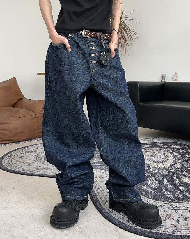 Dape embroidered fly denim pants
