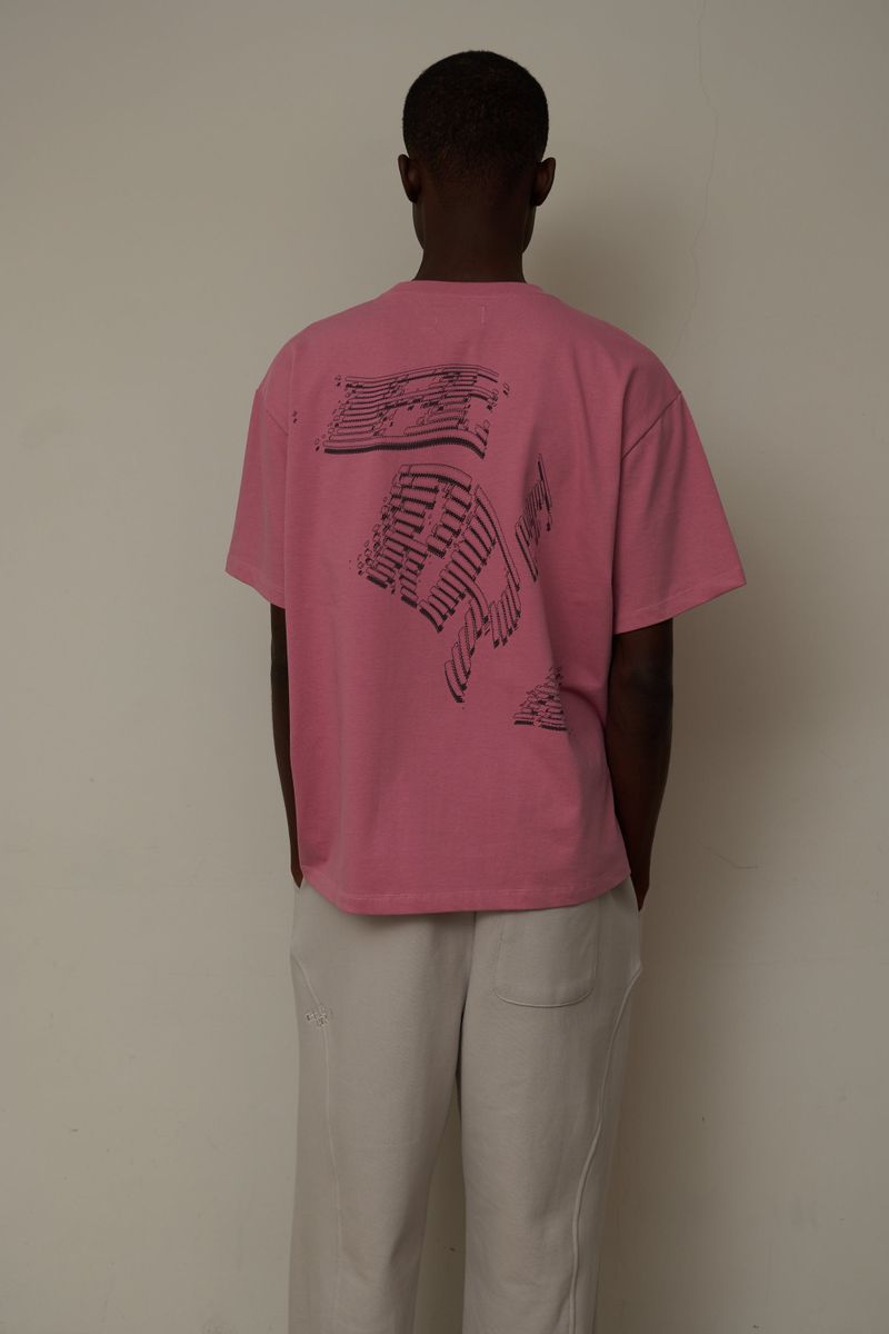 ER(EEERRR)（イーアール）の「EEERRR letter graphic T-Shirt (Pink)（Tops）」