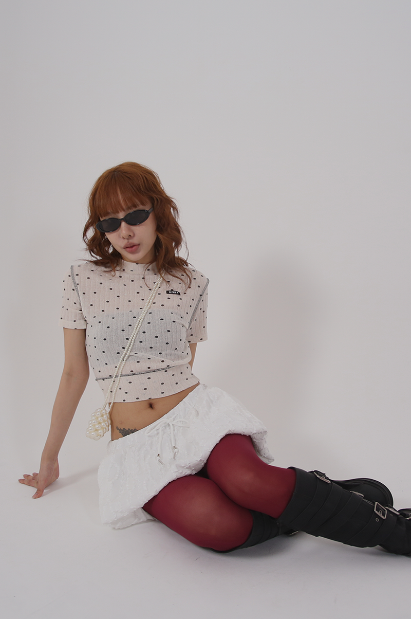 overlock dot knit_ivory