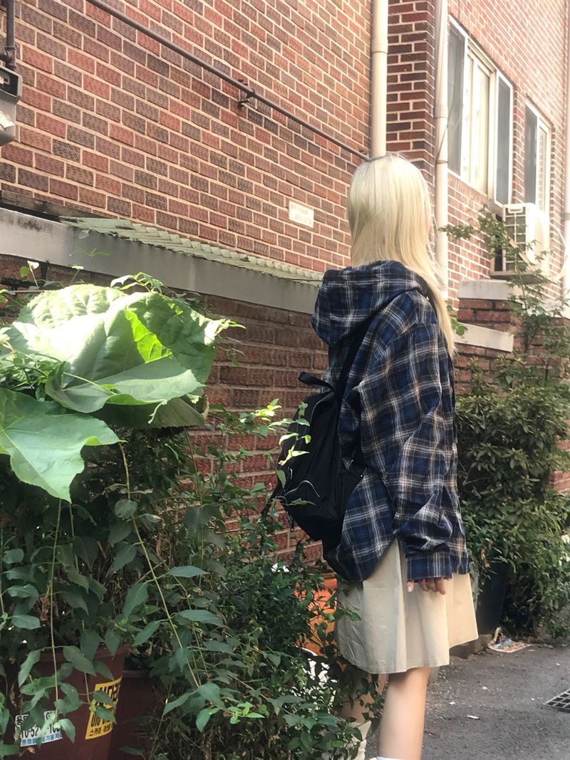 heenytsuki(ヒニツキ)の「Daily Vintage Hooded Checkered Shirt(Tops)」