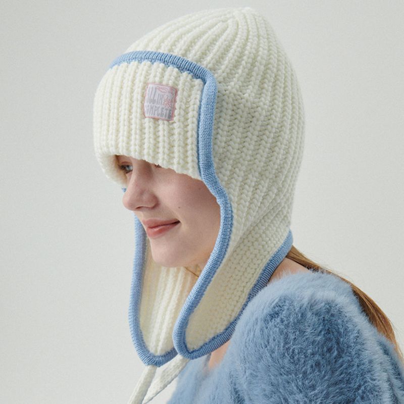 Edge Ear Flap Beanie (Cream)