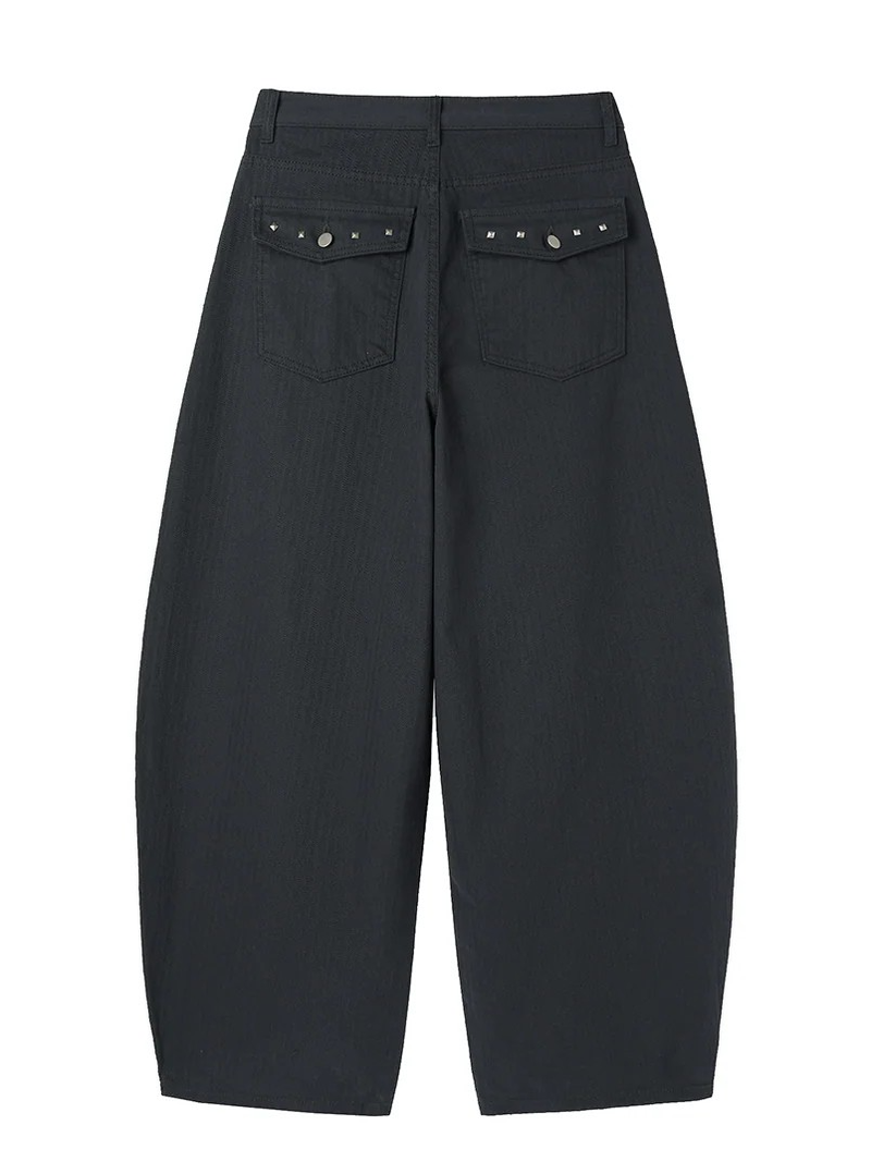 TWILL BACK POCKET STUD PANTS (3C)