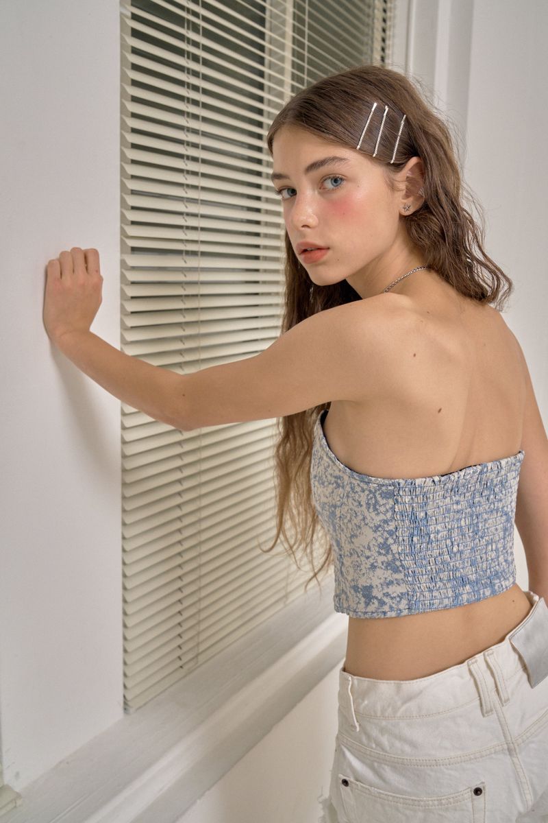 JACQUARD CORSET TOP (BLUE)
