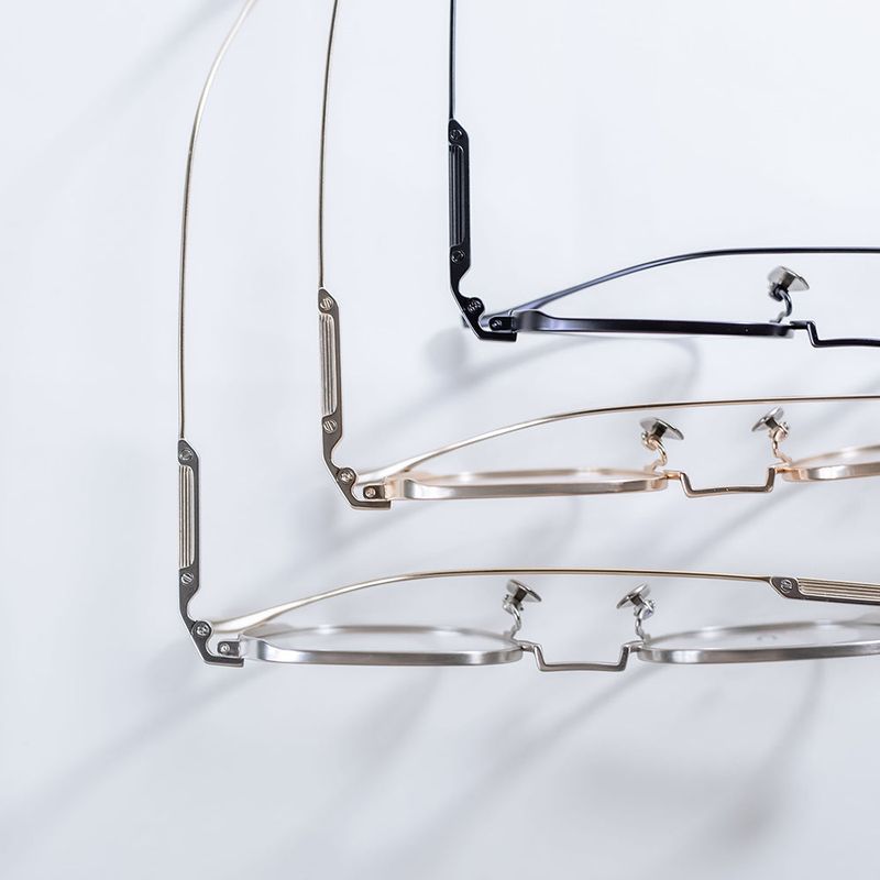 Knouun Round titanium glasses CODE. 102. B Navy