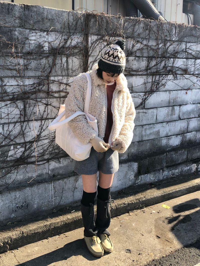 Wild fur collar jacket