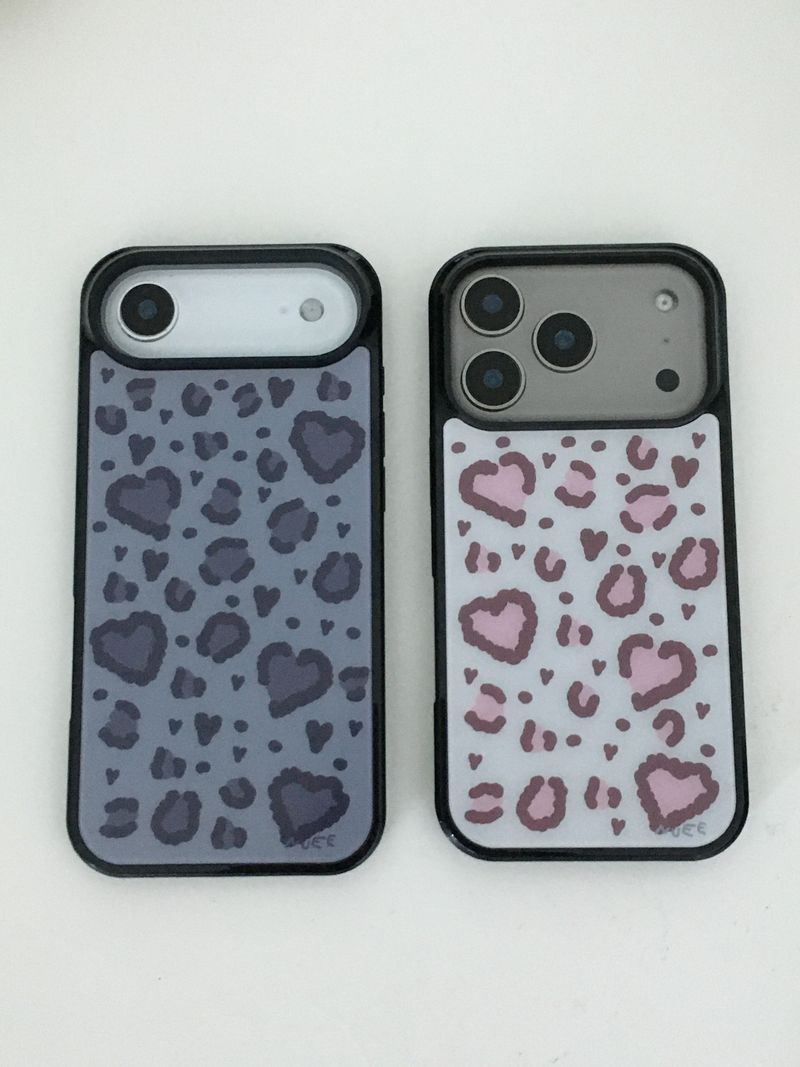 F.heart leopard case (navy)