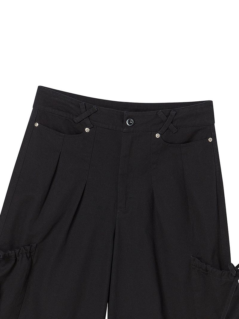 COTTON CAPRI PANTS BLACK