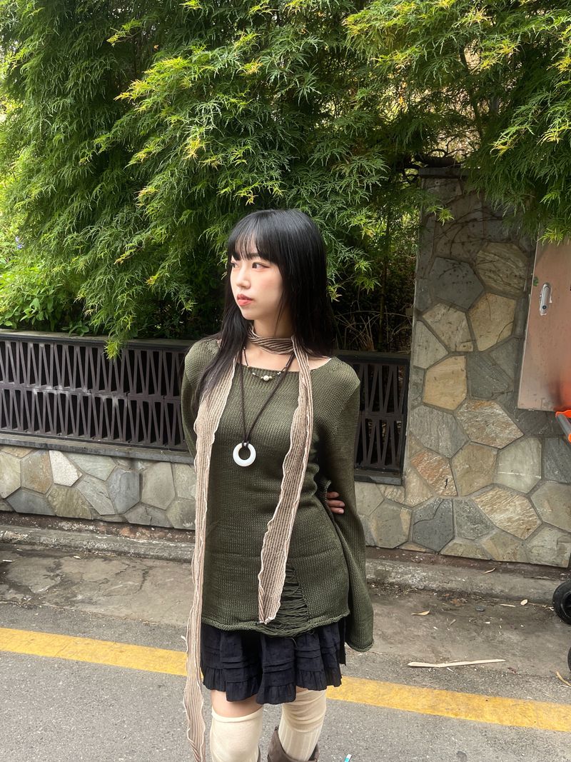 Summer Vintage Damage Long Knit