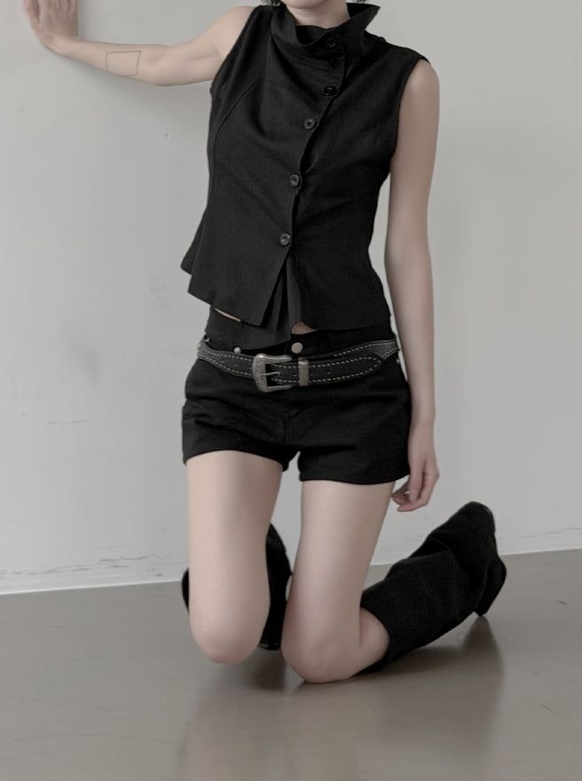 Teeth Adjust Cotton Shorts