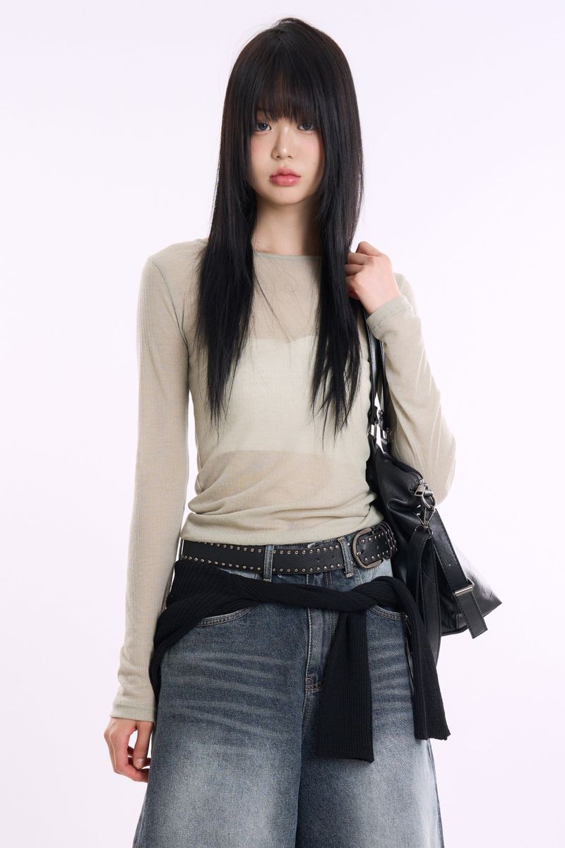 Raucohouse(ラウコハウス)の「Misty see-through long sleeve(Tops)」