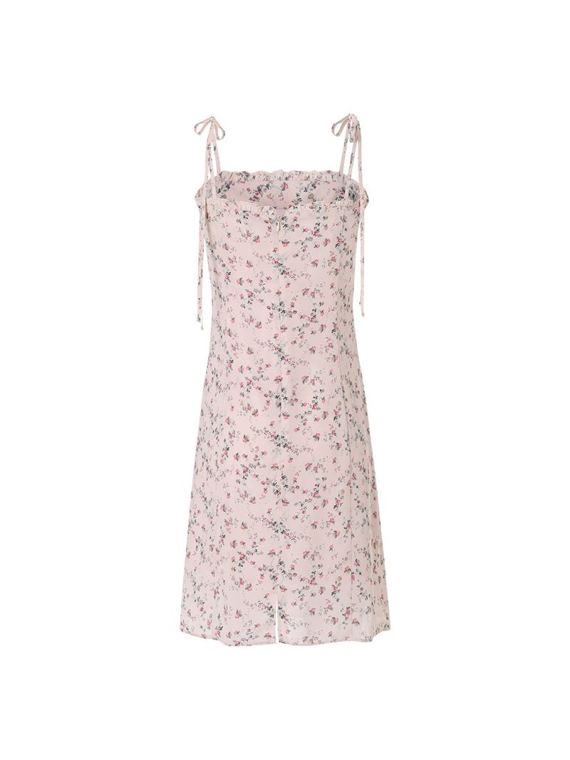 Frill midi dress (Pink)