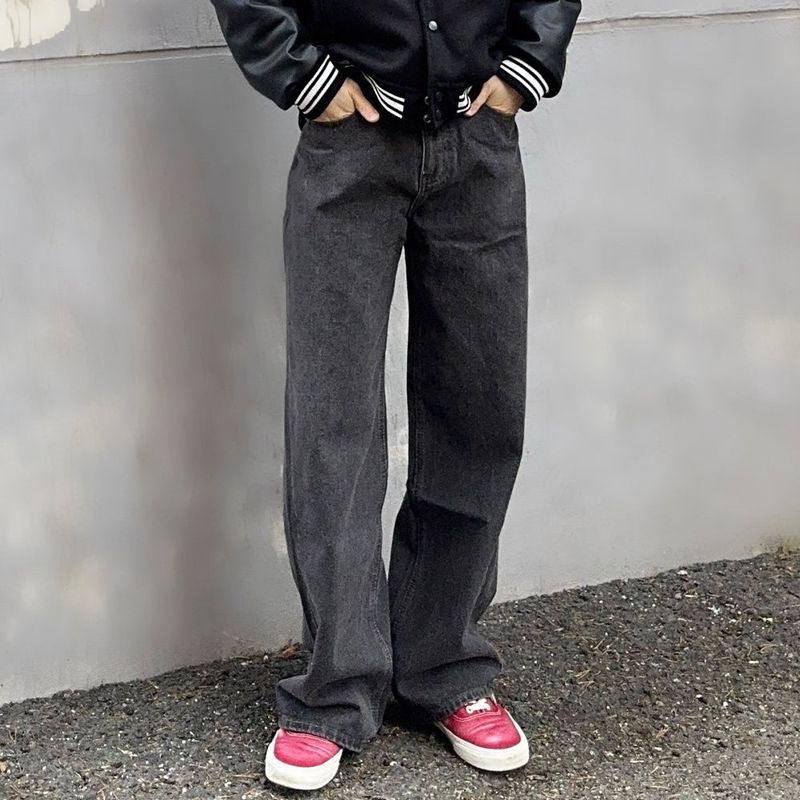 Basic Wide Denim Pants - 3COLOR