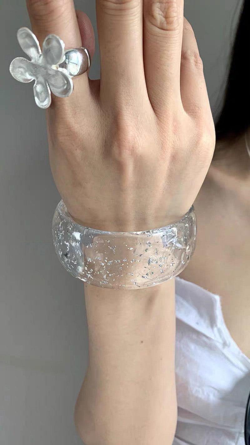 Clear glitter bangle