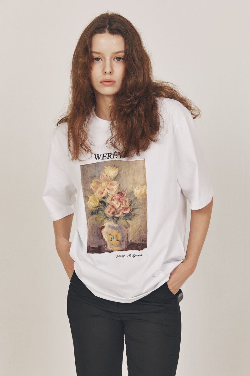 silket cotton peony t-shirt
