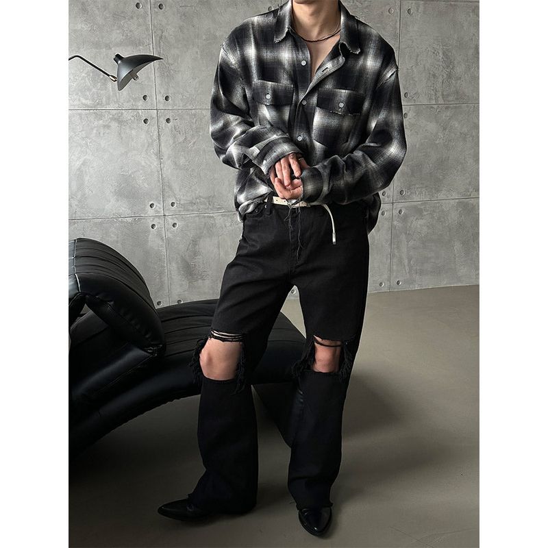 [F/W] Cutting check two pocket shirts (3color)