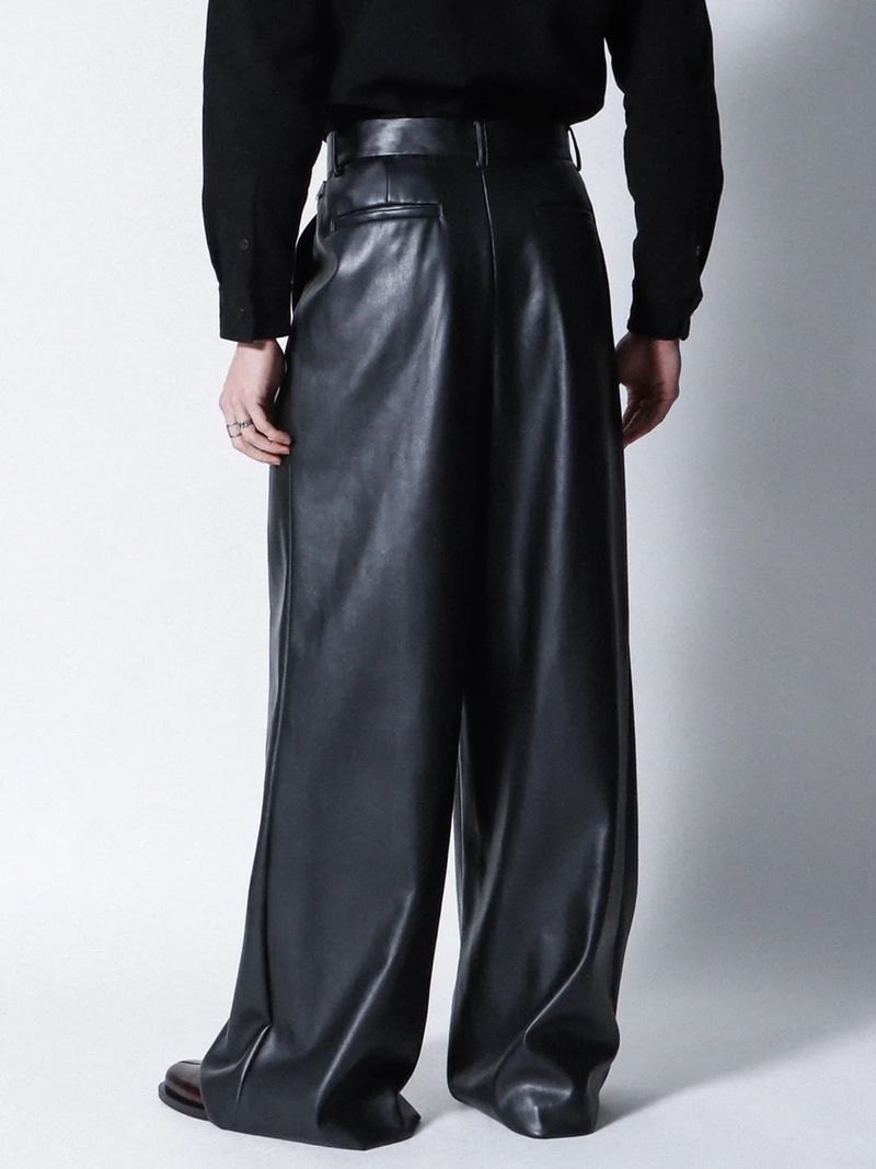 Vegan Leather Wide Leg Pants