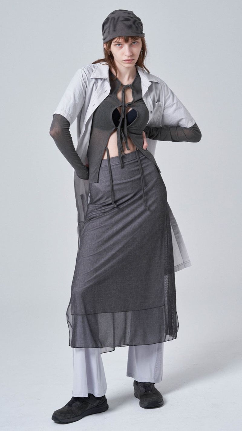 Pocket long shirt_light gray