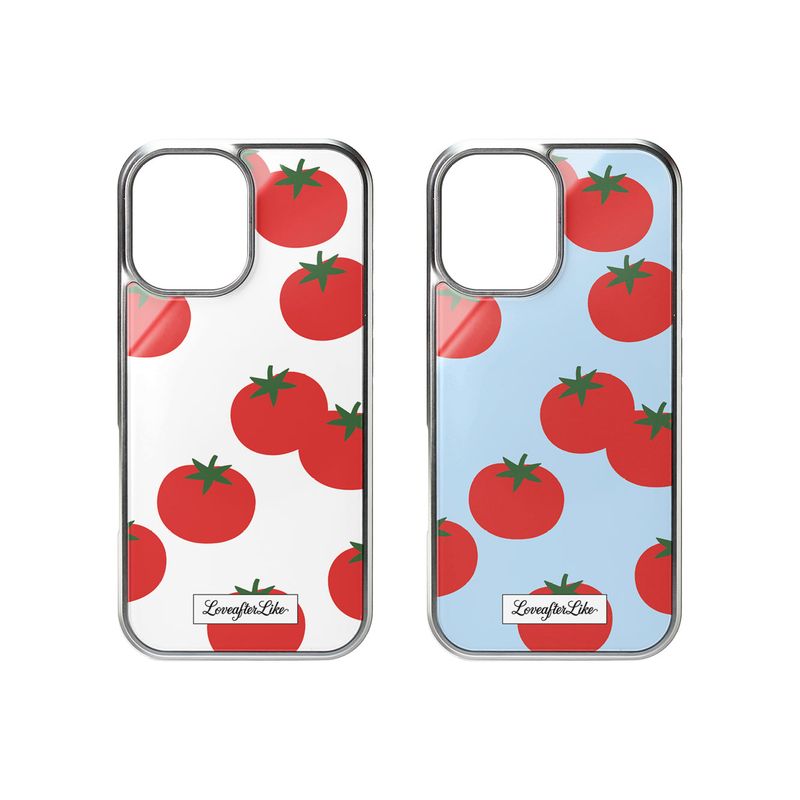 [MADE]little tomato Standard Glass phonecase WHITE, BLUE