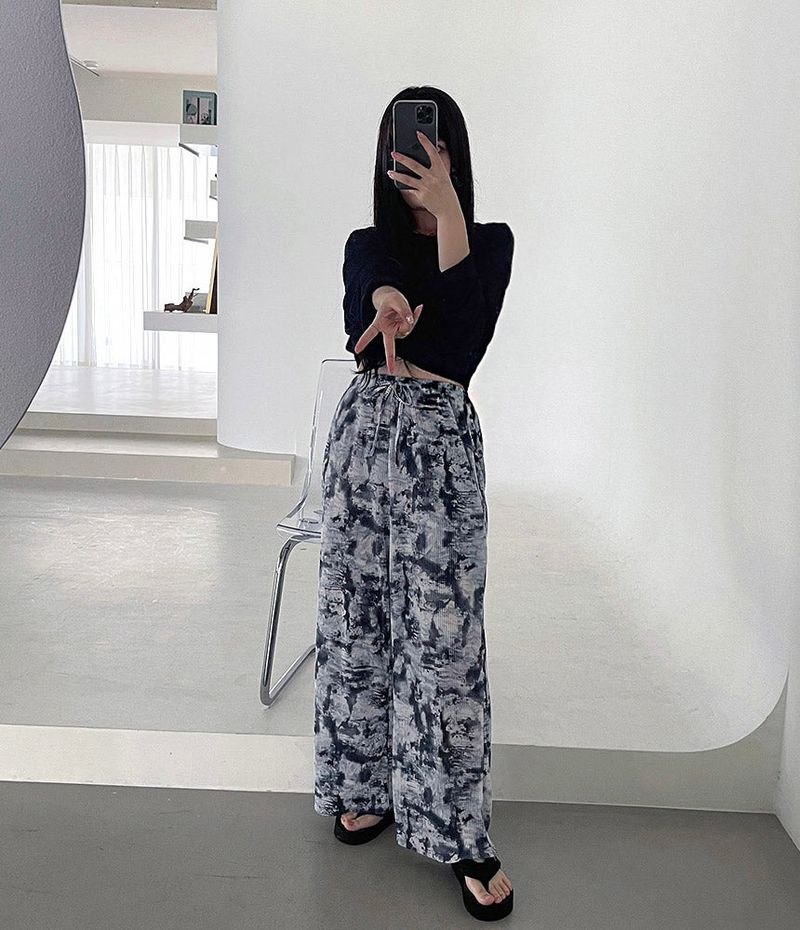 [Made] Printed Pleats Pants (2 colors)