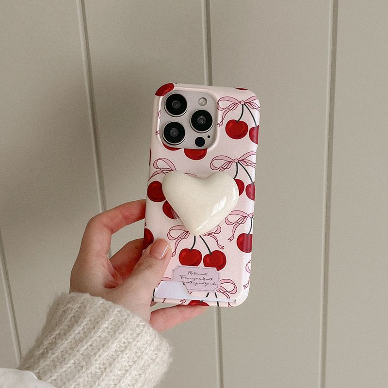 mademoment（メイドモーマン）の「[Mademoment]リボンチェリーデザインアイフォンカードケース（スマホグッズ/小物）」
