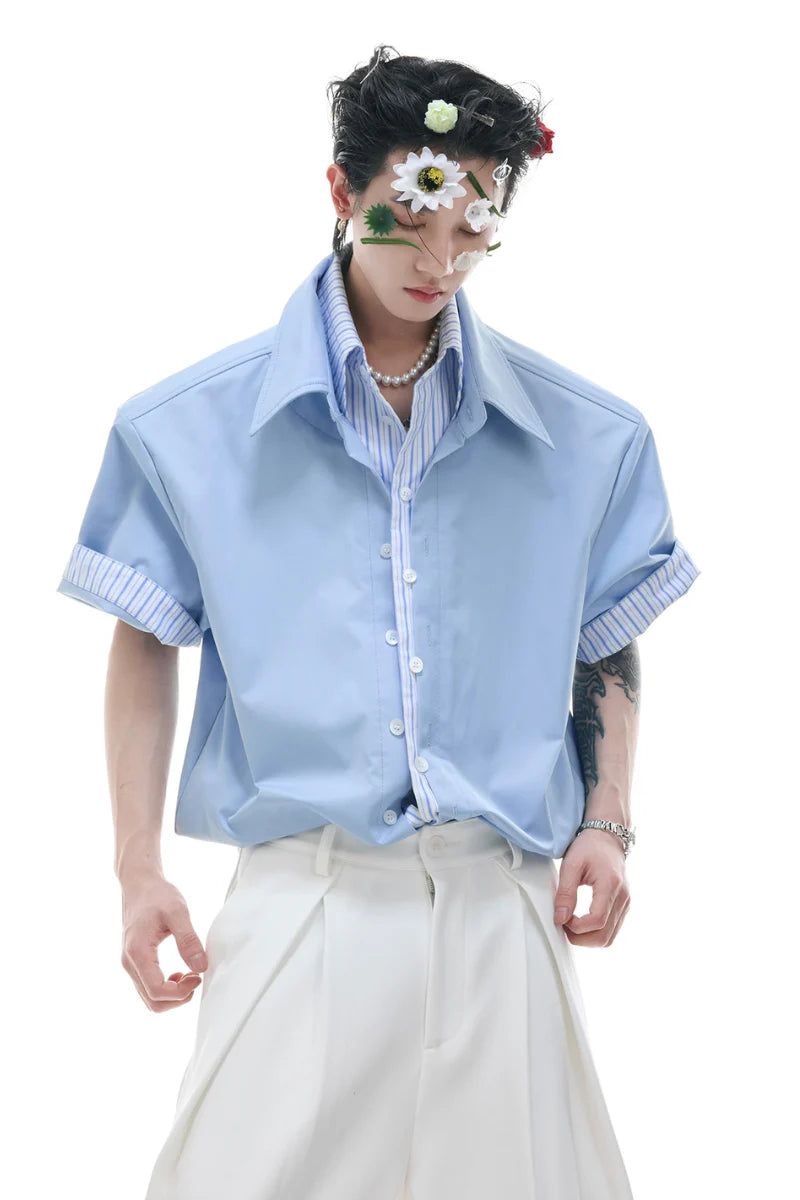Argue Cultureの「Layered Stripe Colorblock Shirt(Tops)」