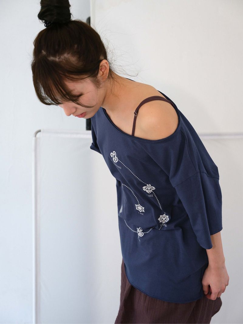 Chakra Drape T-shirt (Vintage Blue)