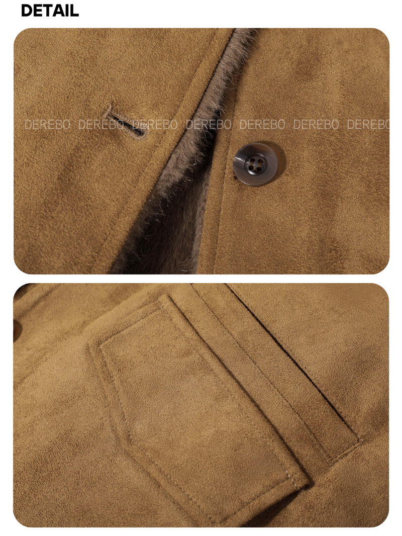 Modern Warm Suede Mustang Long Coat