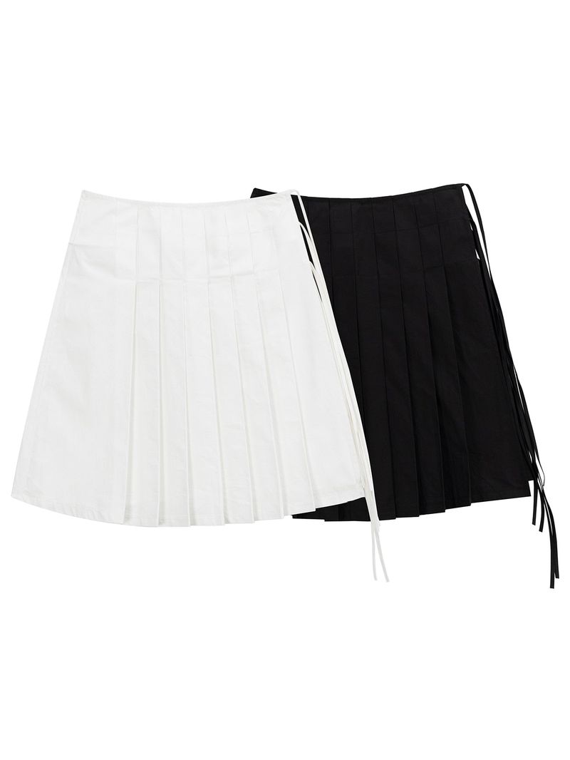 (W) Has Pleats Wrap Skirt